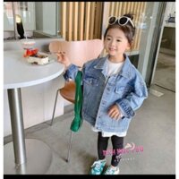 A185 - Áo Khoác Jean Denim Gắn Hình Thỏ Kimsa Hot Hit