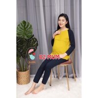 A1S Bộ bầu sau sinh Phối Màu kéo khóa ty mặc nhà (cái Đẹp) 4 T28