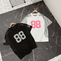 A203 - ÁO THUN BÓNG CHÀY PHỐI LƯỚI IN SỐ 88 UNISEX FORM RỘNG Menswear