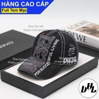 [A208]Mũ Lưỡi Trai Nón Kết DIESEL Thêu Dọc Thoáng Mát Vải Kaki Cotton Jean Đen Xám Form Đứng Thời Trang Cao Cấp