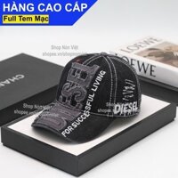 [A208]Mũ Lưỡi Trai Nón Kết DIESEL Thêu Dọc Thoáng Mát Vải Kaki Cotton Jean Đen Xám Form Đứng Thời Trang Cao Cấp