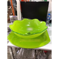 A233/Bộ chậu rửaLavabo thủy tinh 2 tầng treo tường HP-600