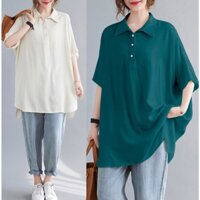 A247 Áo polo bigsize freesize 55-105kg thời trang màu sắc trẻ trung dáng dài chùm mông