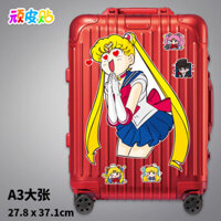 A3 Kích Thước Lớn Thủy Thủ Mặt Trăng Hành Lý Miếng Dán Hoạt Hình Anime Mặt Trăng Hậu Cung Tường Cửa Sổ Trang Trí Miếng Dán Chống Thấm Nước qian06 4.2