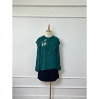 A3065 Áo ZARA Hàng hiệu chính hãng thời trang nữ màu xanh size XS Secondhand thanh lý ký gửi