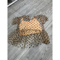 a311b_ áo voan baby chấm bi phối voan