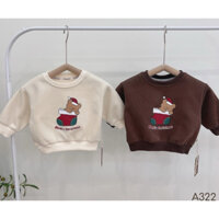 A322-ÁO SWEATER TẤT GIÁNG SINH   màu : nâu - be  size : 66-73-80-90 ( 7-15kg )