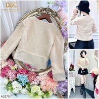 A3270 Áo khoác len lông cổ tròn đi tiệc đi chơi Hàng Chính Hãng DVC