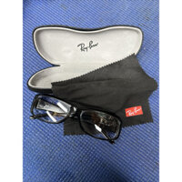 A33- Gọng kính Ray-Ban RB 4078 601/32 màu đen hình chữ nhật với hộp đựng và khăn lau kính