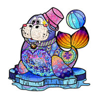 A4/A5 3D Wooden Puzzle Sea Lion Early Educational Puzzles Games Toys Wooden Jigsaw Adults Puzzle DIY Crafts Gifts for Ki