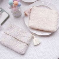 A6 Ren Mini Makeup Bag Tassel Zipper Túi Xách Nhỏ Khăn Vệ Sinh Túi Đựng Khăn Giấy Túi Xách Dì