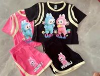 A67, Bộ đồ đùi labubu, kuromi, melody cho bé gái 10-35kg, cotton 4c co giãn, thấm hút mồ hôi