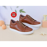 ⬆️6CM⬆️GIÀY Sneaker Tăng Chiều Cao Cho Nam TOLDO - Giày Cao Da Thật PT952 Nâu