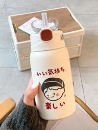 A7 Bình Giữ Nhiệt Nữ Sinh Nhan Sắc Cao Dễ Thương Ống Hút Cốc Cho Học Sinh Tiểu Học Tr