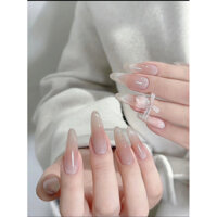 (A70) Nailbox thiết kế mắt mèo sơn thạch đính đá phối nơ ren sang trọng nữ