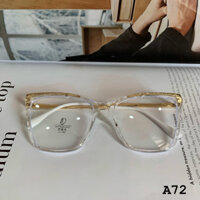 A72 Mắt kính trắng trong suốt gọng vàng
