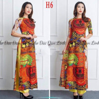 (A740) Áo dài cô ba Sài Gòn,áo dài thổ cẩm sang trọng - Áo Dài Đan Linh