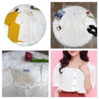 A87 - Áo sơ mi cổ vuông tay bồng cộc tay