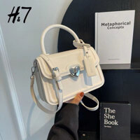 (A95) Túi Xách Da Khuy Hình Trái Tim Tan Vỡ, Túi Da Đeo Chéo Nữ Hình Hộp Cách Điệu Màu Pastel Phong Cách Hàn Quốc ❤️