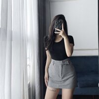 A981  ÁO THUN NỮ BODY CỔ U 4M CỘC TAY