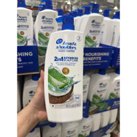🧴🧖🏻🧖🏻♀️🫧🇺🇸 DẦU GỘI XẢ TRỊ GÀU 2 TRONG 1 TINH CHẤT NHA ĐAM, DỪA & VITAMIN E + B3 CỦA MỸ HEAD & SHOULDERS 2IN1 1.18L USA