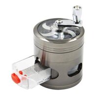 AA Hand Grinder with Drawer 4 Layers Detachable Zinc Alloy Clear Top Metal Food Processor - A