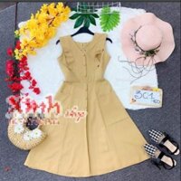 ❤️❤️ HỒNG BÁNH BÈO🌸 VÀNG DỄ THƯƠNG🌸
    Đầm cánh tiên nút bọc