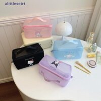Aa Sanrio Hello Kitty Túi Đựng Mỹ Phẩm Lưới Trong Suốt Kuromi Melody Cinnamoroll Dung Tích Lớn Túi Trang Điểm Hộp Đựng Bút Chì Túi Cầm Tay VN