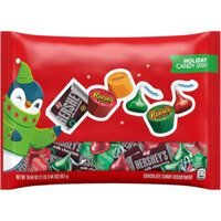 🍫🐧🧣❄️❤️🤍 SOCOLA GIÁNH SINH MIX 6 LOẠI MỸ HERSHEY’S, REESE’S & ROLO ASSORTED CHOCOLATE CHRISTMAS HOLIDAY CANDY DISH 551G