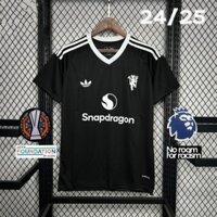 Aaa + s-4XL 24 / 25 Áo bóng đá nam màu đen Manchester United Áo thun bóng đá chất lượng cao