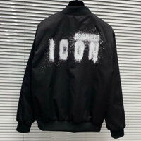ÁÁo khoác bomber Dsq2 in chữ ICON vảy sơn loang trắng hai mặt - Áo Khoác Nam Nữ Hot ...