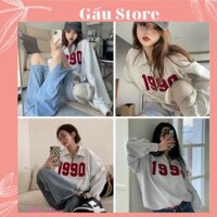 ❄️Áo sweater polo dài tay unisex dưới 80kg chất thun gaustore - Áo polo dài tay phối khóa cổ 1990