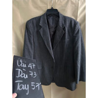 ❣️Áo Vest Blazer Nam Đen muối tiêu sọc dọc 2hands(Hàng Si Nhật Bản)