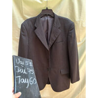 ♥️Áo Vest Blazer Nam Xám Đen size to sọc dọc 1m70 trung niên 3 nút 2hands ( Hàng Si Nhật Bản)♥️