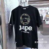 Aape Nam Cổ Điển Hợp Thời Trang Thương Hiệu Phổ Biến Logo Áo Thun Cotton Ngắn Tay Nguyên Chất