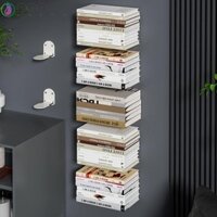 Aaron1 2 Kệ trưng bày, Hộp đựng sách vô hình treo tường, Phụ kiện kệ sách thực tế Lưu trữ trang trí nhà cửa nổi