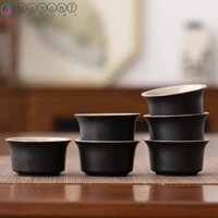 Aaron1 6 Bát Trà, Cốc Trà Retro Handmade, Đồ Uống Trung Quốc Chịu Nhiệt Sang Trọng Cốc Đơn Nhà