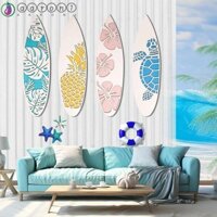 Aaron1 Biển Báo Ván Lướt Sóng Bãi Biển Bằng Gỗ, Dứa Rùa Biển Nhiều Màu Sắc Ván Lướt Sóng Treo Tường Trang Trí, Sáng Tạo Rỗng Ra Retro Ván Lướt Sóng Biển Hiệu Mặt Dây Chuyền Lướt Sóng Phòng