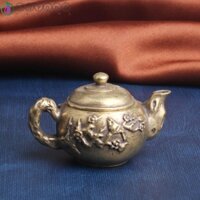Aaron1 điêu khắc bình mận, thu nhỏ ấm trà bằng đồng cổ, đồ trang trí để bàn bình mận bình trà trang trí nội thất