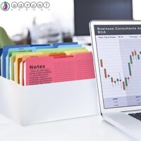 Aaron1 Thư mục Manila có thể ghi được, Lưu trữ máy tính để bàn Lineate Ghi chú viết a4 Trình sắp xếp tập tin, Hộp đựng tài liệu đa chức năng dung lượng lớn a4 Thư mục giấy tập tin Biên nhận
