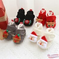 Aay-baby Giáng Sinh Lông Cừu Giày Tuần lộc / Ông già Noel / Kẹo Đế Mềm Giày Đi Bộ Dễ Thương Ấm Áp Cho Mùa Đông Thu
