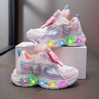 Ab Giày Thể Thao Bé Gái Kulomi Thu Đông 2025 Giày Trẻ Em Sáng Mới Đèn Xoay Nút Skin Princess