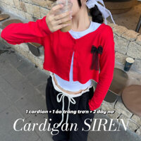 AB HOUSE - Set áo cardigan kèm áo baby tee ôm SIREN mỏng mịn mùa hè ( Kèm dây ruy băng ) saigontee