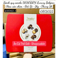 🍪🥨🍫❤️BÁNH QUY BƠ SOCOLA THƠM GIÒN CAO CẤP HỘP THIẾC ĐỎ HOA VĂN CHÌM MIX 5 LOẠI CỦA BỈ DESOBRY LUXURY BELGIAN BISCUITS 1K