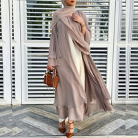 Abaya Áo Choàng Cardigan Size Lớn Cho Phụ Nữ Hồi Giáo (Không Kèm Khăn Trùm Đầu)