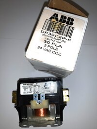 ABB, DP30C2P-F, 2 Pole, 30 Amps, 24VAC Coil, Definite Purpose Contactor