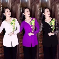 ABB014 SET ÁO BÀ BA TAY REN CÓ ĐỦ SIZE LỚN