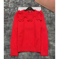 Abbi Miu Miu 24 Early Autumn New Three-Dimensional Bow Decoration Knitted Pullover Sweater Women's Fashionable All-Match Sweater Simple