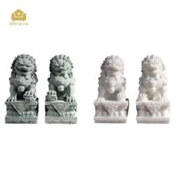 Abbraccia 2 Tượng Sư Tử Điêu Khắc Đá Thu Nhỏ Trang Trí Máy Tính Để Bàn Trung Quốc Cho Văn Phòng Nhà Phòng Học