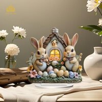 Abbraccia Acrylic Bunny Trang Trí Bàn Trung Tâm Lễ Hội Bầu Không Khí Phục Sinh Trang Trí Cho Lò Sưởi Kệ Trưng Bày Góc Ngày Lễ